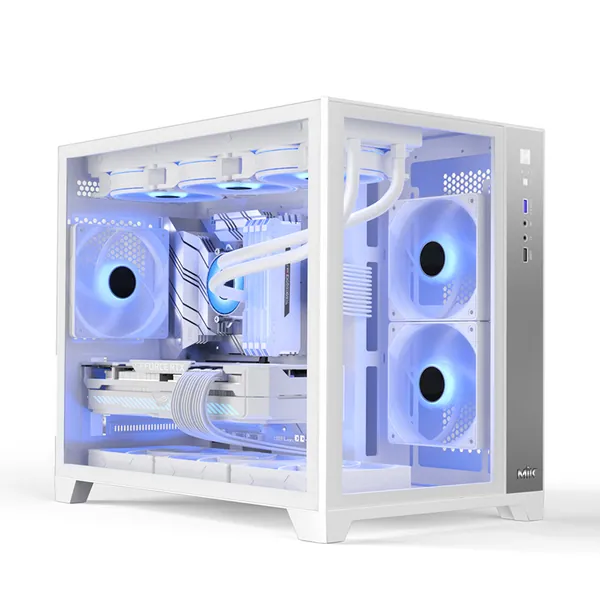 Vỏ máy tính MIK LV12 M WHITE - Micro ATX kính cường lực trắng