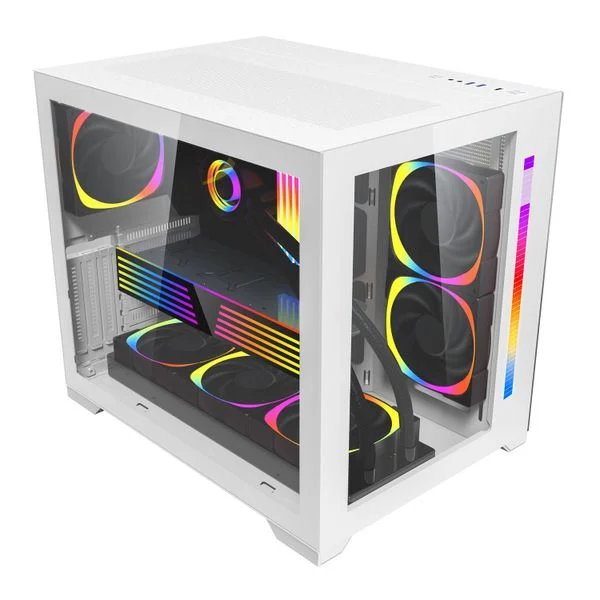 Vỏ máy tính MSI MAG Forge 100R White - Mid Tower gaming RGB trắng