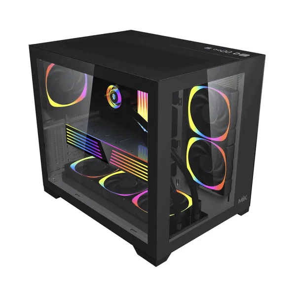 Vỏ máy tính MIK LV12 BLACK - ATX kính cường lực đen