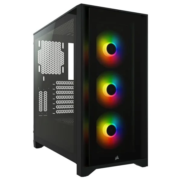 Vỏ máy tính Corsair iCUE 4000X RGB TG Black - Mid Tower iCUE RGB đen premium