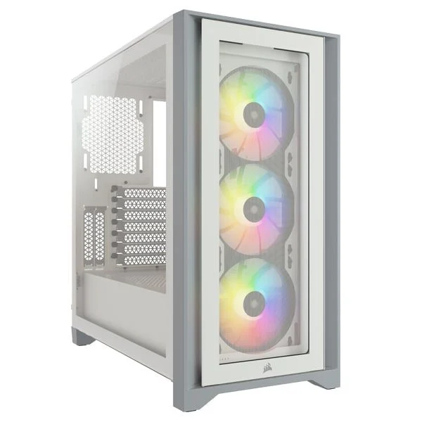 Vỏ máy tính Corsair iCUE 4000X RGB TG White - Mid Tower iCUE RGB trắng premium
