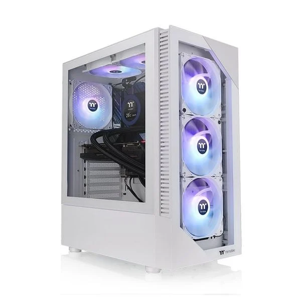 Vỏ máy tính Thermaltake View 200 TG ARGB Snow - Mid Tower 3 quạt ARGB trắng