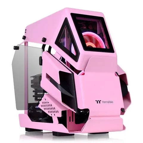 Vỏ máy tính Thermaltake AH T200 TG Pink - Micro Tower gaming 2 kính hồng