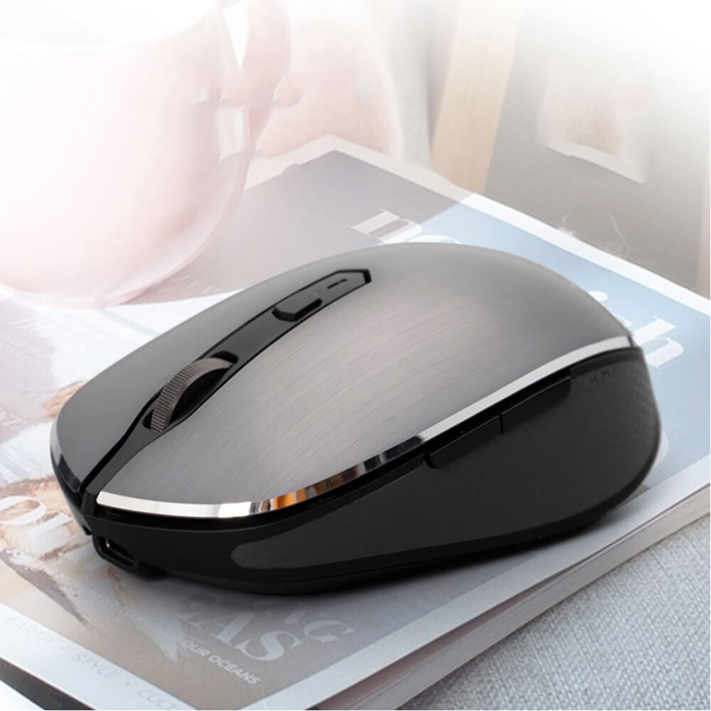 Chuột không dây Newmen F900S Xám – Bluetooth/Wireless, DPI 4000, Pin sạc bền bỉ