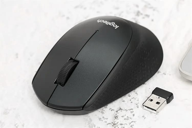 Chuột Không Dây Logitech M331 Silent Màu Đen – Êm Ái, Thiết Kế Ergonomic