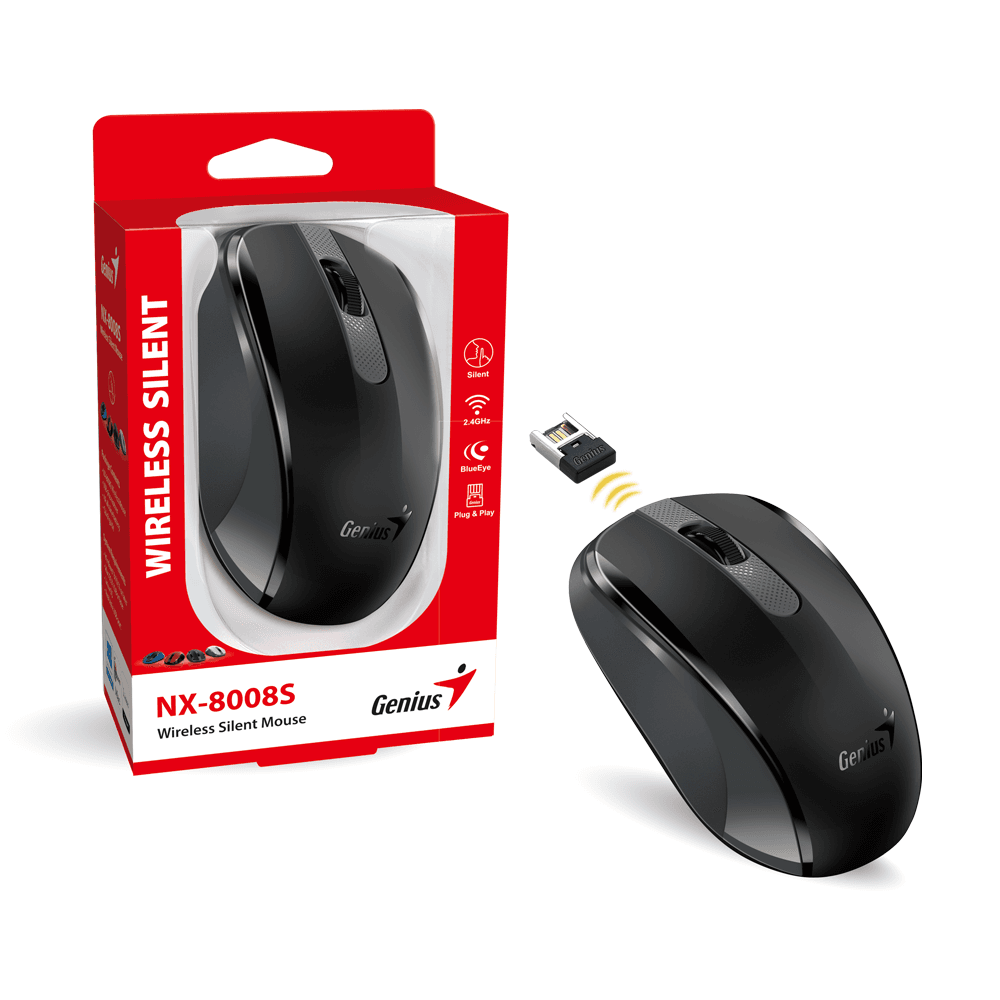 Chuột không dây Genius NX-7007 Vàng – Gọn nhẹ, chính xác, giá rẻ