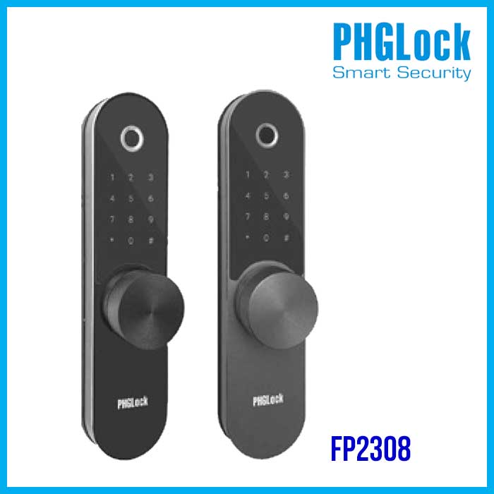 Khóa cửa cho văn phòng, căn hộ PHGLOCK FP2308 - Khóa PHGLOCK FP2308 đen đồng đỏ