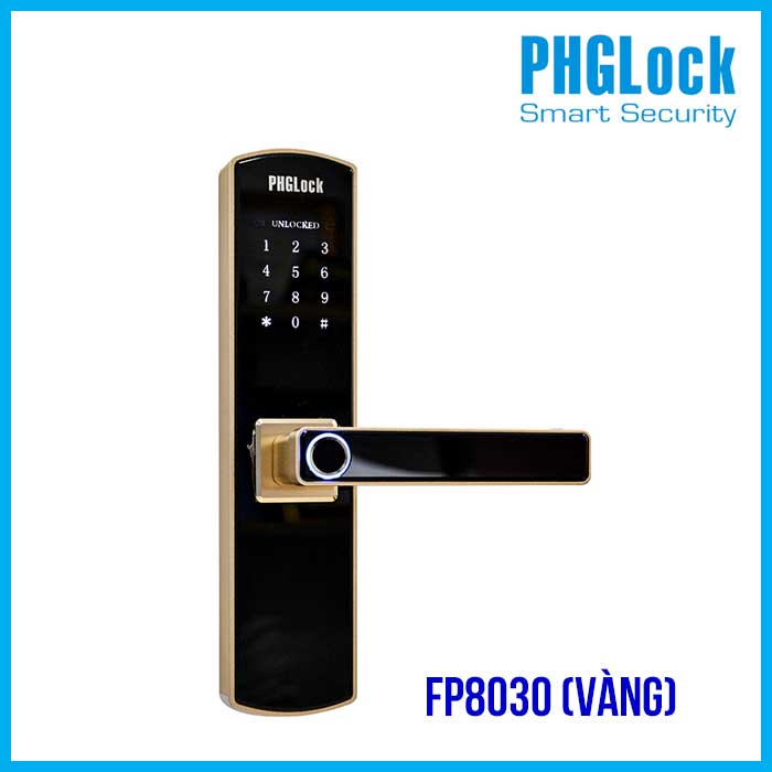 Khóa cửa cho văn phòng, căn hộ PHGLOCK FP8030 (Vàng) - Khóa PHGLOCK FP8030 vàng