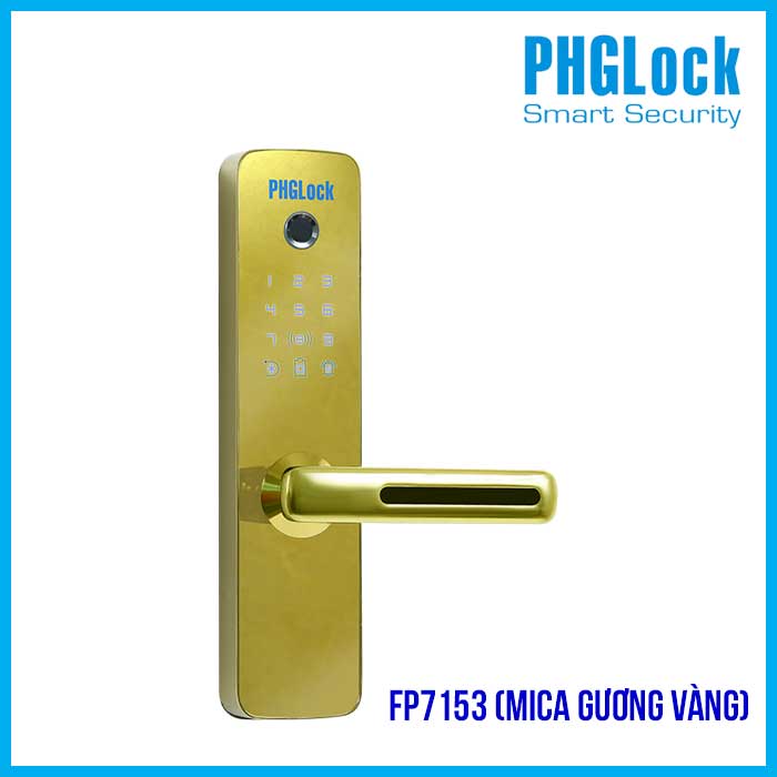 Khóa cửa cho căn hộ, nhà phố, chung cư PHGLOCK FP7153G (Mica gương Vàng) - Khóa PHGLOCK FP7153G mica gương vàng