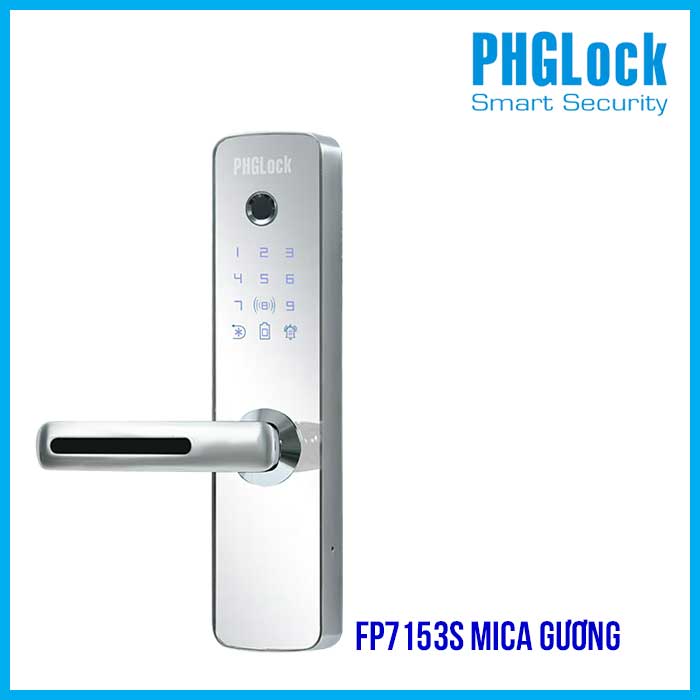 Khóa cửa cho căn hộ, nhà phố, chung cư PHGLOCK FP7153S (Mica gương Bạc) - Khóa PHGLOCK FP7153S mica gương bạc