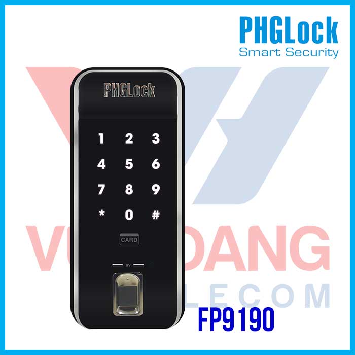 Khóa vân tay cho cửa gỗ, cửa sắt không tay cầm PHGLOCK FP9190 - Khóa PHGLOCK FP9190 cửa gỗ