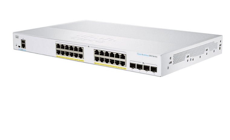 Thiết bị mạng Cisco CBS250 Smart 24-port GE, Partial PoE, 4x1G SFP - CBS250-24PP-4G-EU - Switch Cisco Smart 24 cổng PoE