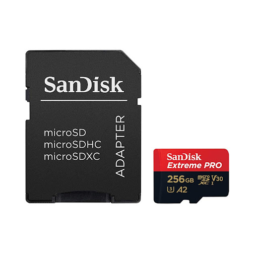 Thẻ nhớ MicroSDXC SanDisk Extreme Pro 256GB, 200/140MB/s, A2, V30, U3 (kèm Adapter) (SDSQXCD-256G-GN6MA)