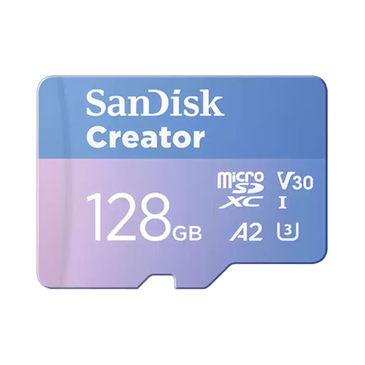 Thẻ nhớ MicroSDXC SanDisk Creator 128GB, 190/90MB/s, V30, U3, C10 (kèm Adapter) (SDSQXAA-128G-GN6MS)