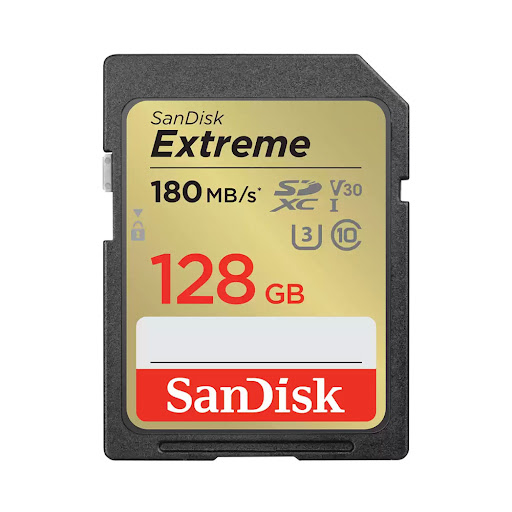 Thẻ nhớ SDXC SanDisk Extreme 128GB, 180/90MB/s, V30, U3, C10 (SDSDXVA-128G-GNCIN)
