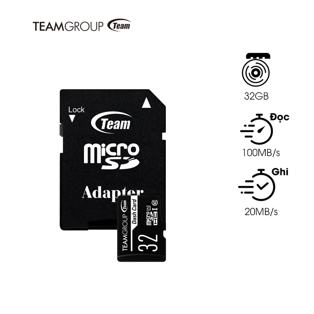 Thẻ nhớ TeamGroup Dash 32G UHS-I U1 C10 - TDUSDH32GUHS03