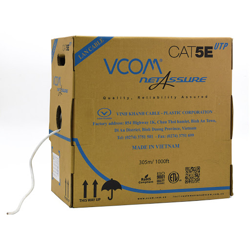Cáp Vcom cat 5e UTP (Thùng 305m)
